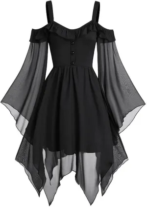 Cdiecer Renaissance Faire Costume Women Sexy Off Shoulder Fairy Dress Plus Size Halloween Gothic Steampunk Dresses
