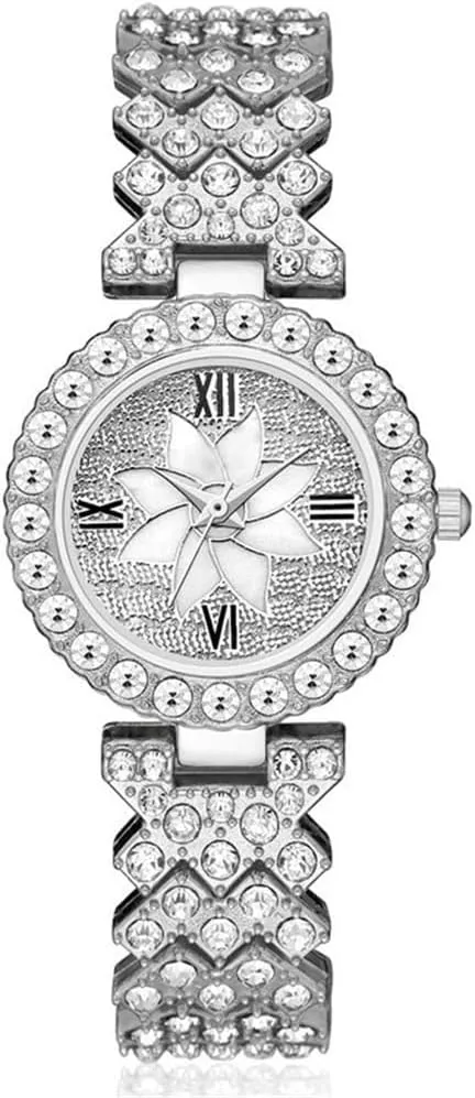 CdyBox Women Luxury Watches Steel Band with Diamonds Bracelets Watches Set Quartz Wristwatch Wholesale