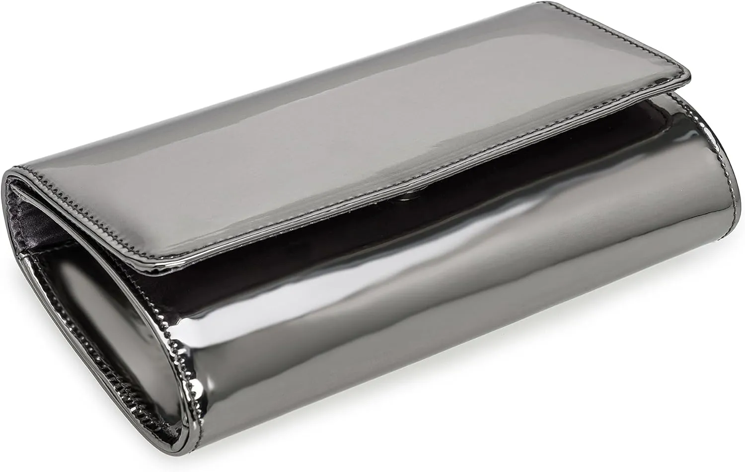 CHARMING TAILOR Faux Leather Wedding Clutch for Women Metallic PU Formal Bag Mirrored Patent Evening Party Purse