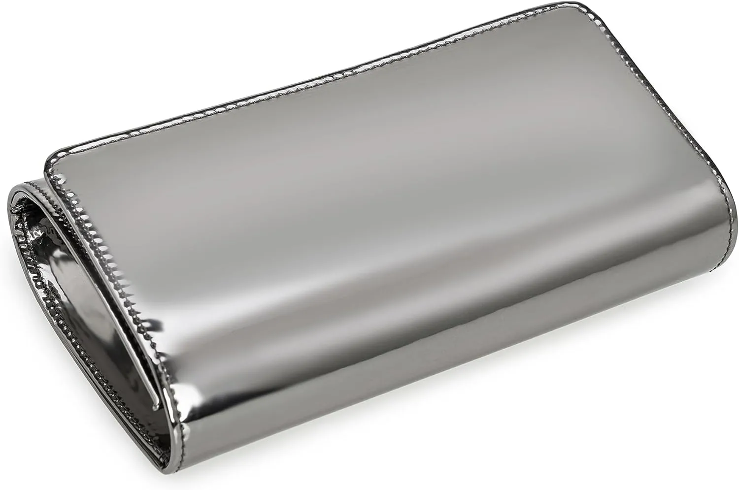 CHARMING TAILOR Faux Leather Wedding Clutch for Women Metallic PU Formal Bag Mirrored Patent Evening Party Purse
