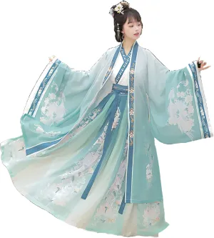 Chinese Original Hanfu Dress for Women, Traditional Chinese Embroidered Hanfu,Chinese Antiquity Costume Maxi Skirt