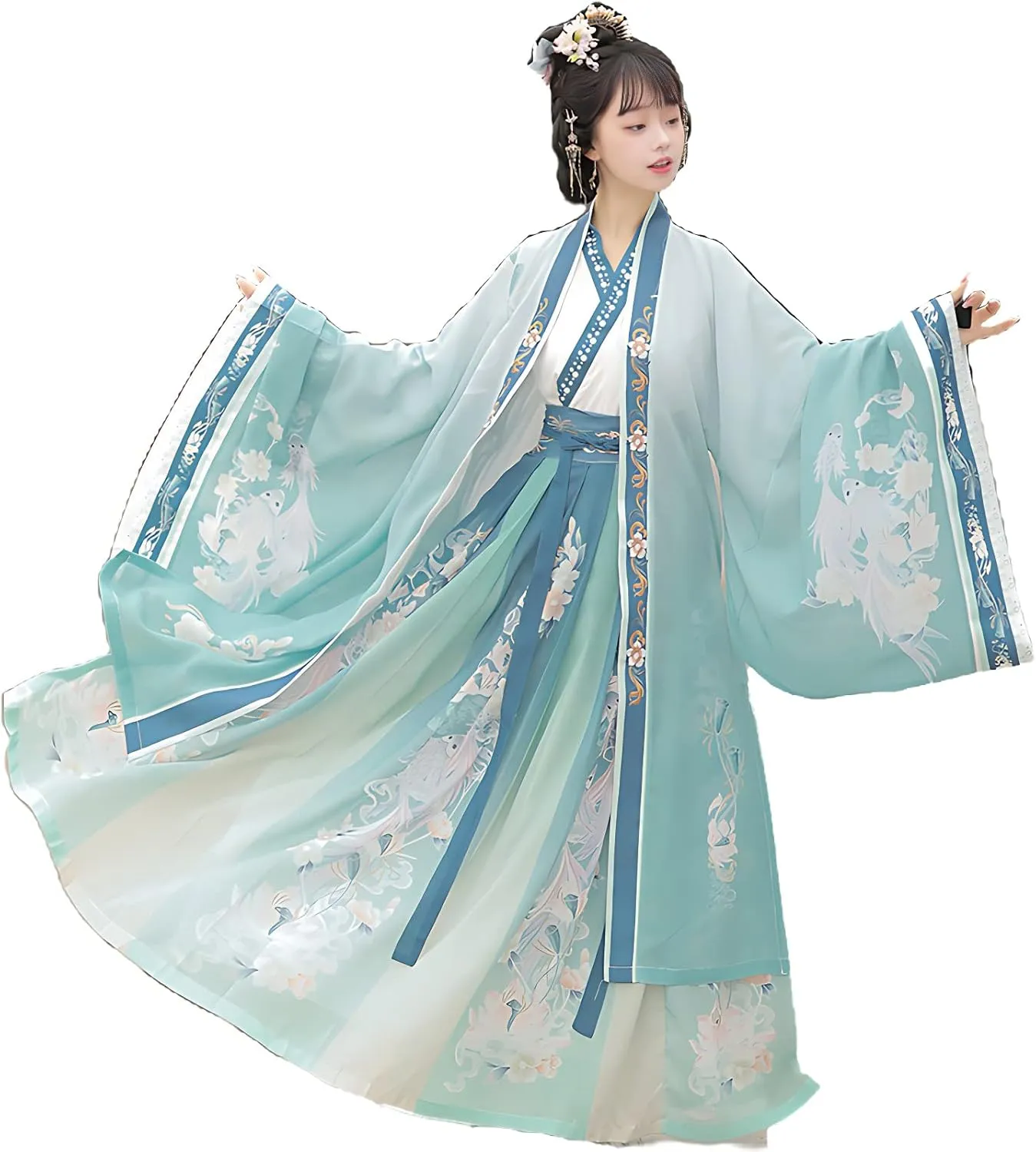 Chinese Original Hanfu Dress for Women, Traditional Chinese Embroidered Hanfu,Chinese Antiquity Costume Maxi Skirt