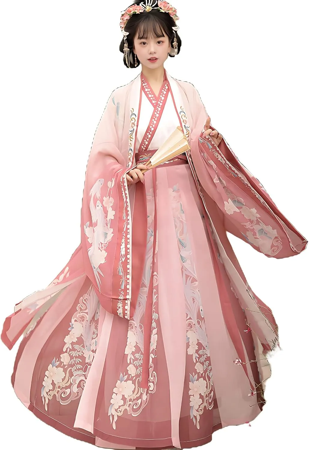Chinese Original Hanfu Dress for Women, Traditional Chinese Embroidered Hanfu,Chinese Antiquity Costume Maxi Skirt
