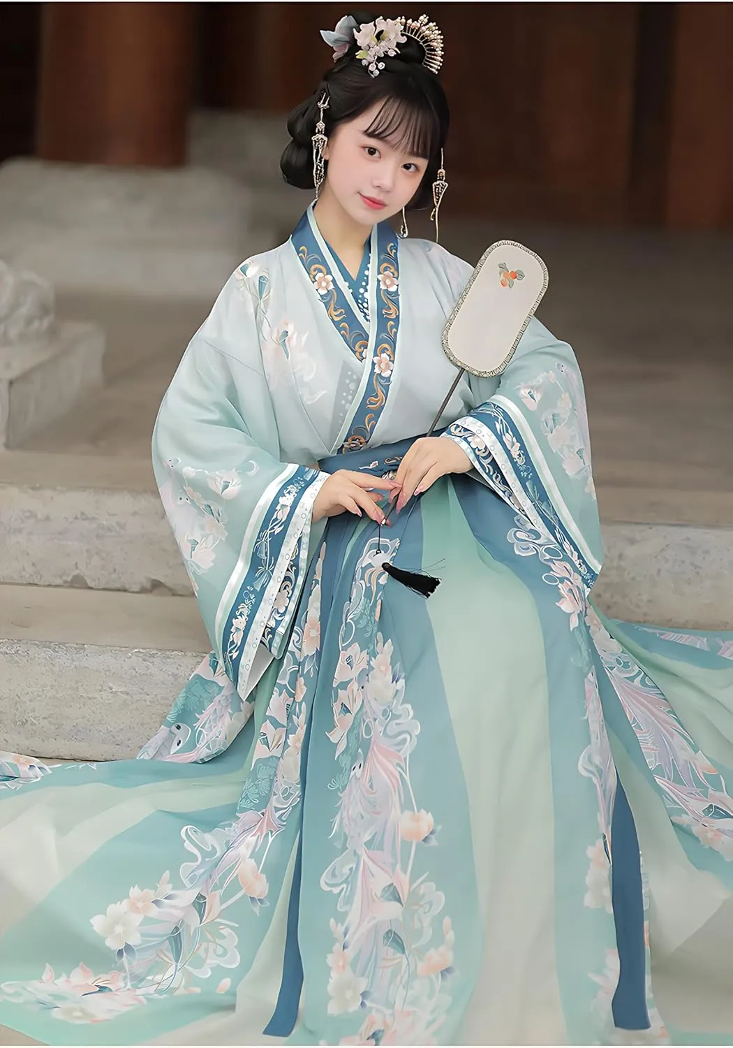 Chinese Original Hanfu Dress for Women, Traditional Chinese Embroidered Hanfu,Chinese Antiquity Costume Maxi Skirt