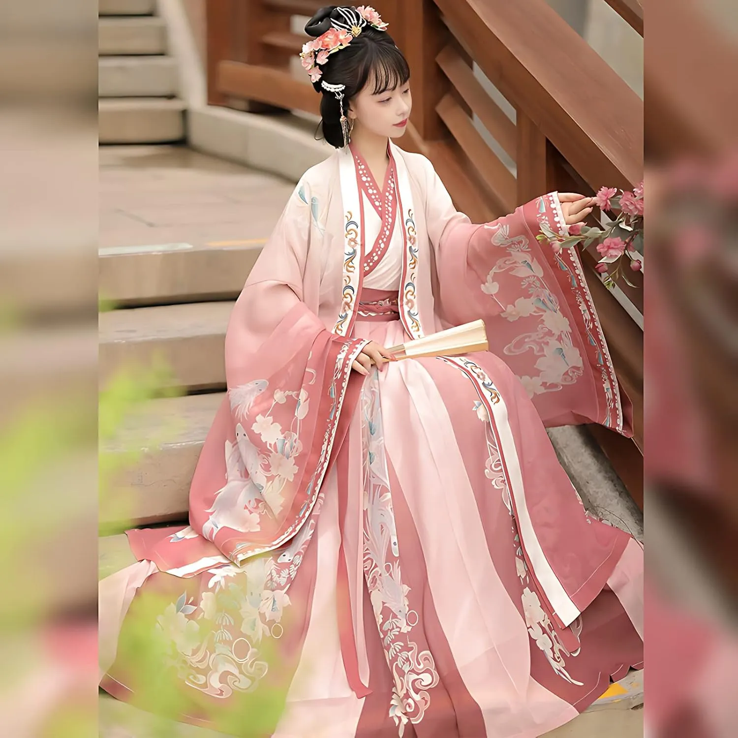 Chinese Original Hanfu Dress for Women, Traditional Chinese Embroidered Hanfu,Chinese Antiquity Costume Maxi Skirt