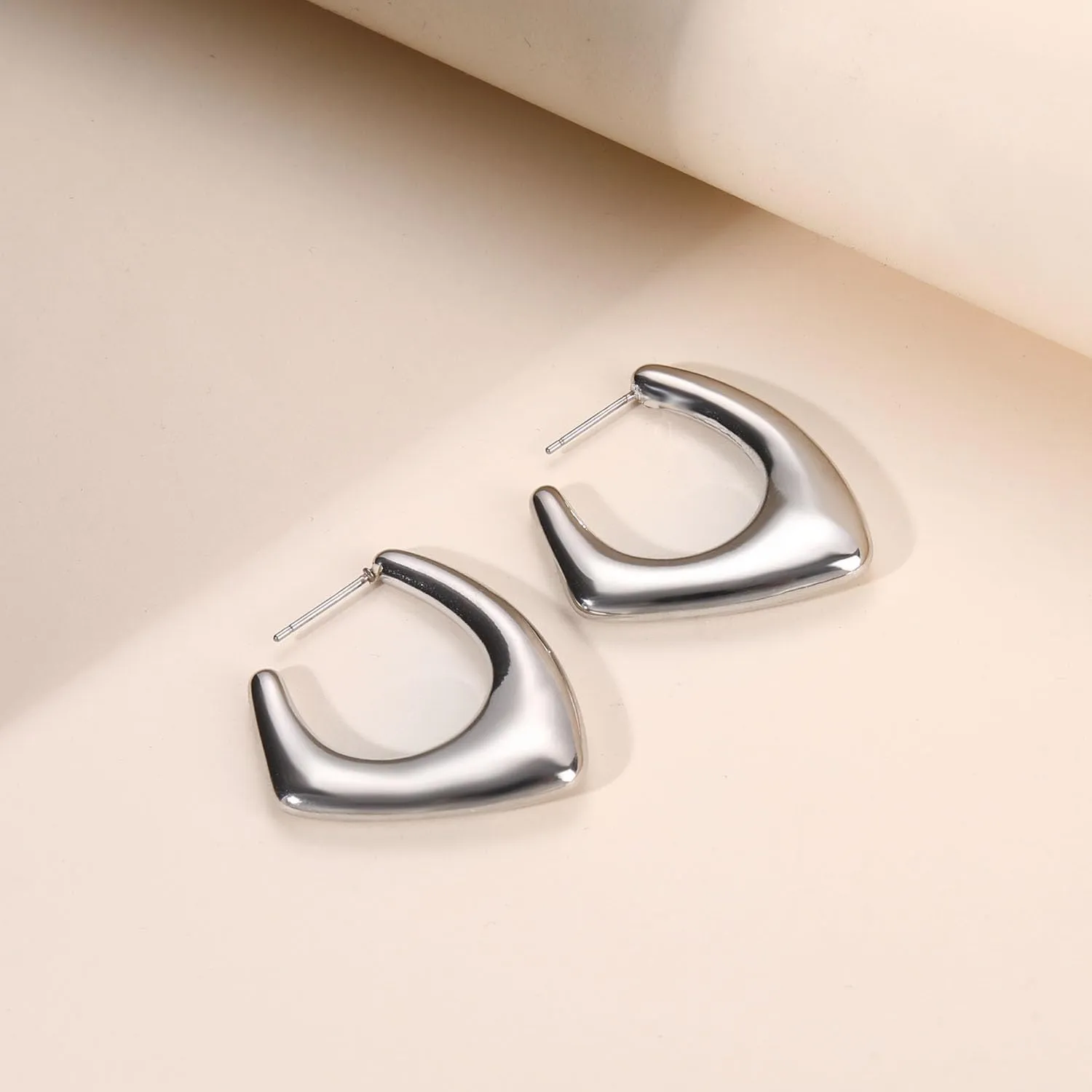 Chunky Heart Hoop Earrings Gold Thick Heart Hoops Bold Hoops Large Heart Hoops Statement Earrings Valentines Day Gift for Her