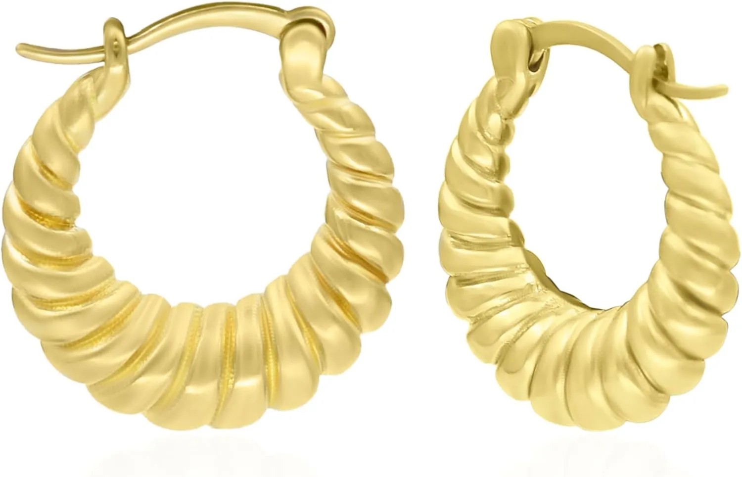 Chunky Hoop Earrings for Women Gold Plated Brass Metal Dainty Hoop Earrings Huggie Hoop Earrings Gift for Girlfriend