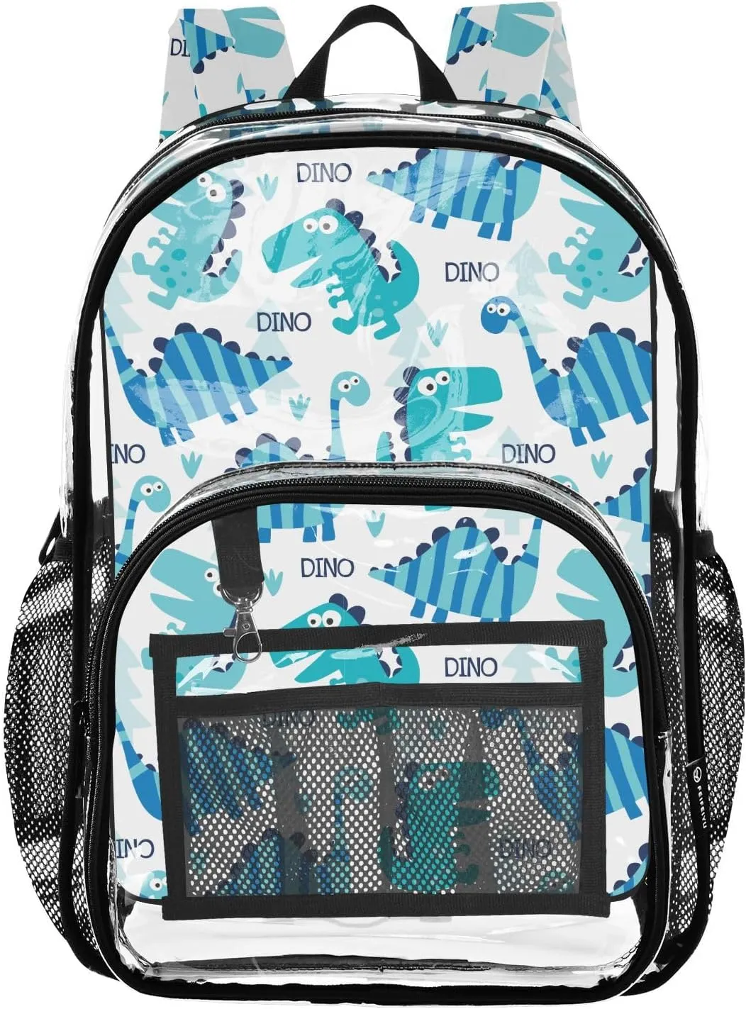 Clear Backpack Heavy Duty 15.7 Inch Cute Dinosaurs Clear Bookbag Large Bag for Stadium Approved See Through Backpack for School Work Concert College