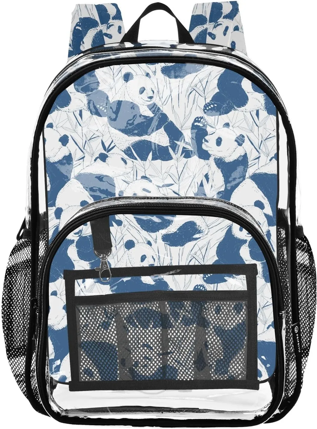 Clear Backpack Heavy Duty 15.7 Inch Sktch Panda See Through Backpack Clear Bag Large Bookbag for Stadium Approved for College School Work Concert