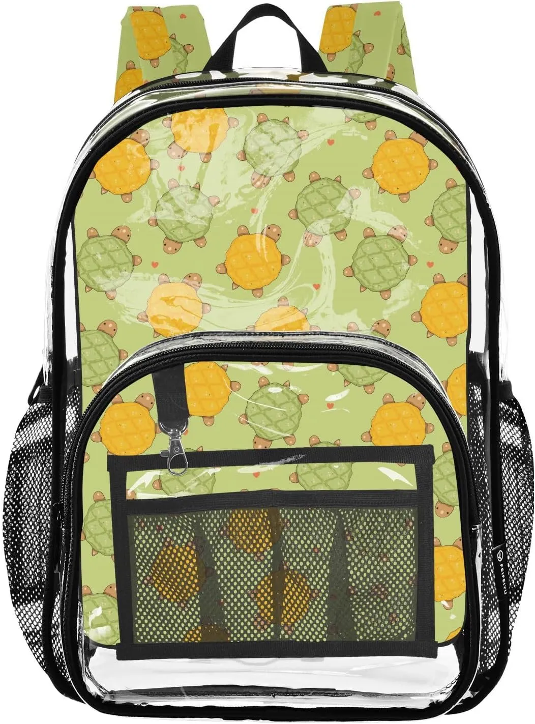 Clear Backpack Heavy Duty 15.7 Inch Turtle Cute Cartoon See Through Backpack Clear Bag Large Bookbag for Stadium Approved for Work Concert School College