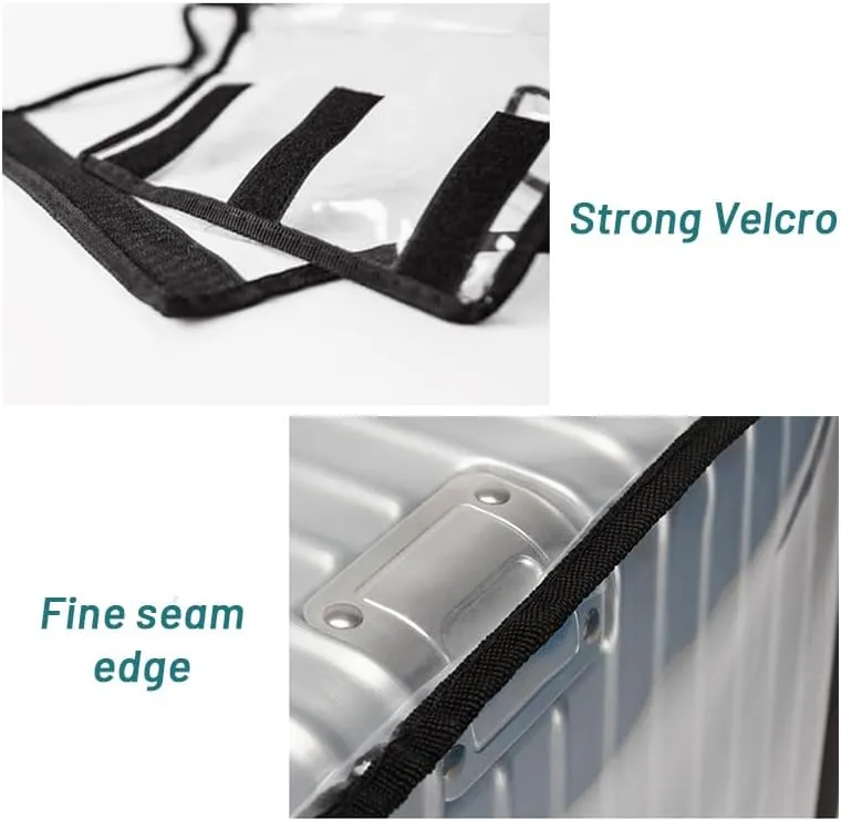 Clear PVC Suitcase Cover - 20 22 24 26 28 30 Inch Waterproof Luggage Protector - Transparent Travel Suitcase Wrap for Wheeled Luggage (20 Inch)