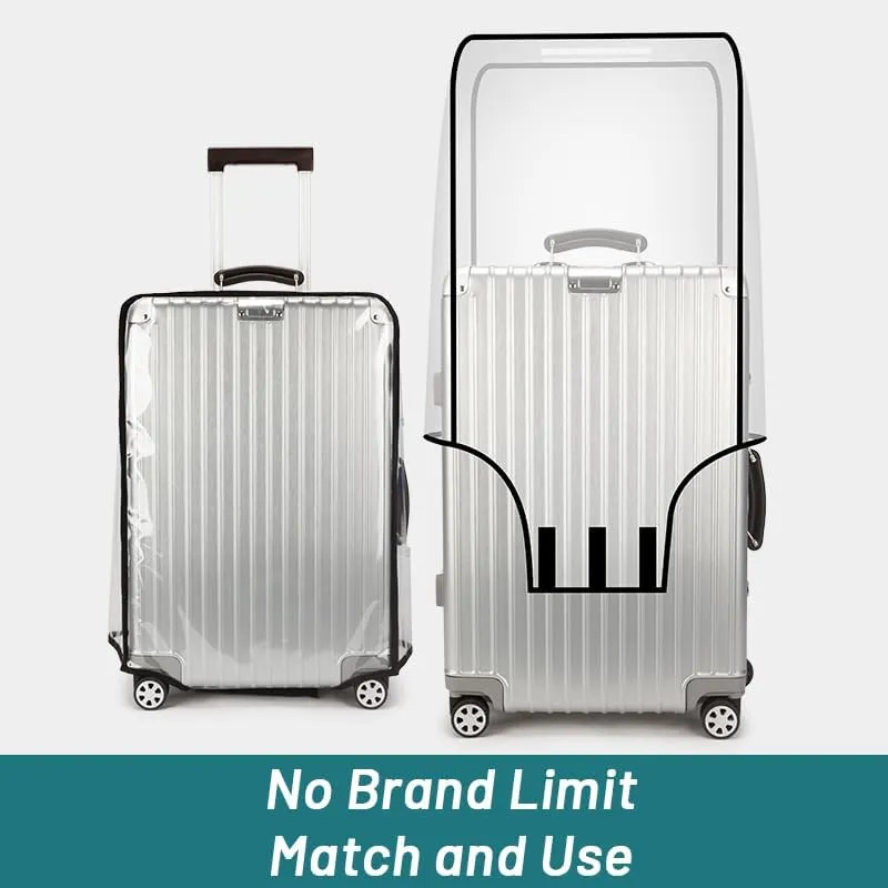 Clear PVC Suitcase Cover - 20 22 24 26 28 30 Inch Waterproof Luggage Protector - Transparent Travel Suitcase Wrap for Wheeled Luggage (20 Inch)