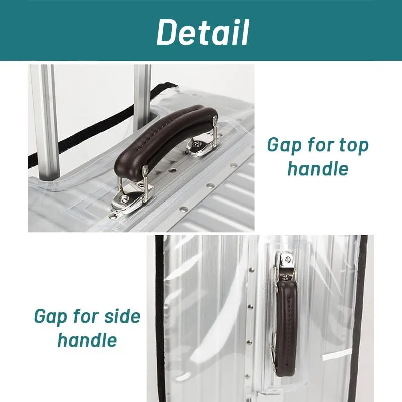 Clear PVC Suitcase Cover - 20 22 24 26 28 30 Inch Waterproof Luggage Protector - Transparent Travel Suitcase Wrap for Wheeled Luggage (20 Inch)