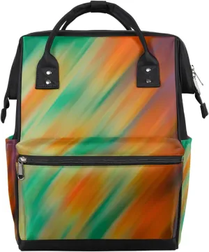 Color Psychedelic Pattern Diaper Bag Tote Large Capacity Waterproof with Adjustable Shoulder Strap and Pram Straps Mommy Bag for Hospital Beach Weekender Travel