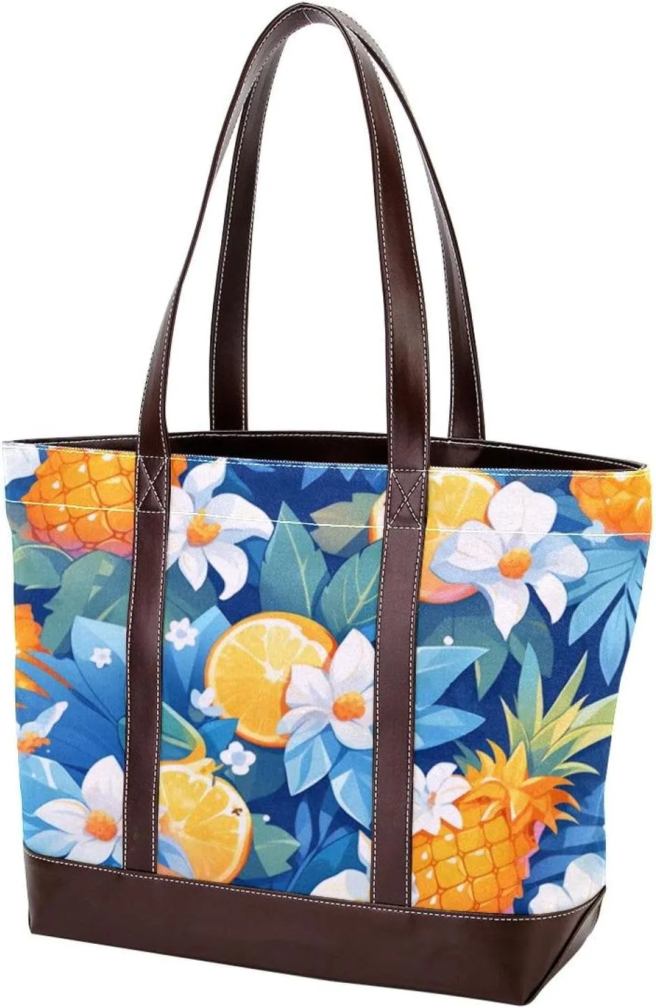 Colored Pineapple-1777 Tote Bags Durable Leather Canvas Purses and Handbags for Women Top Handle Shoulder Satchel Hobo Bags