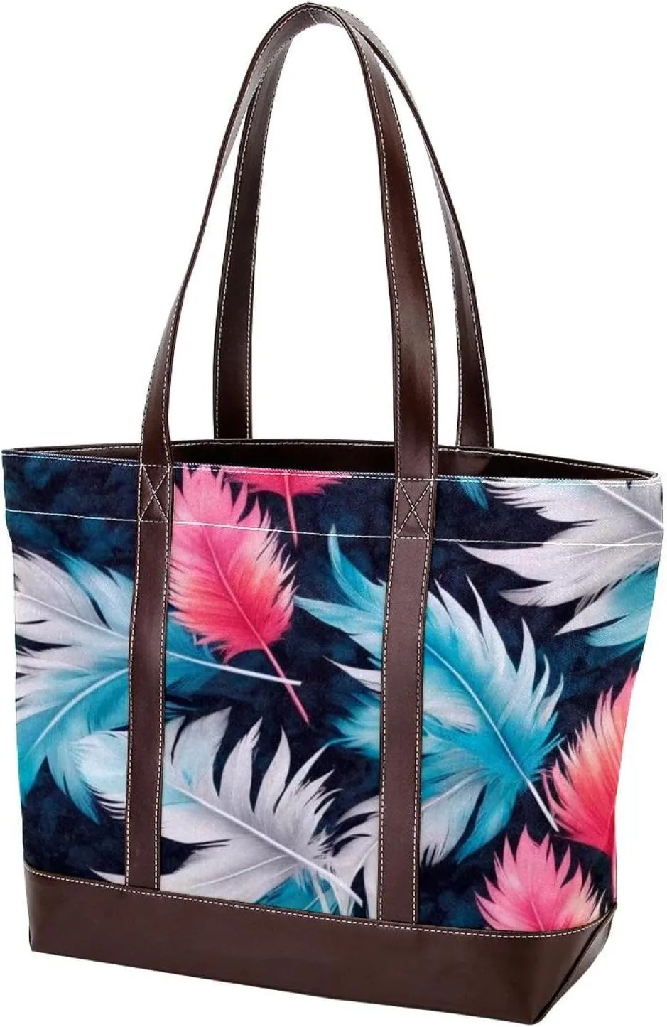 Colorful Art Leaves-526 Tote Bags Durable Leather Canvas Purses and Handbags for Women Top Handle Shoulder Satchel Hobo Bags