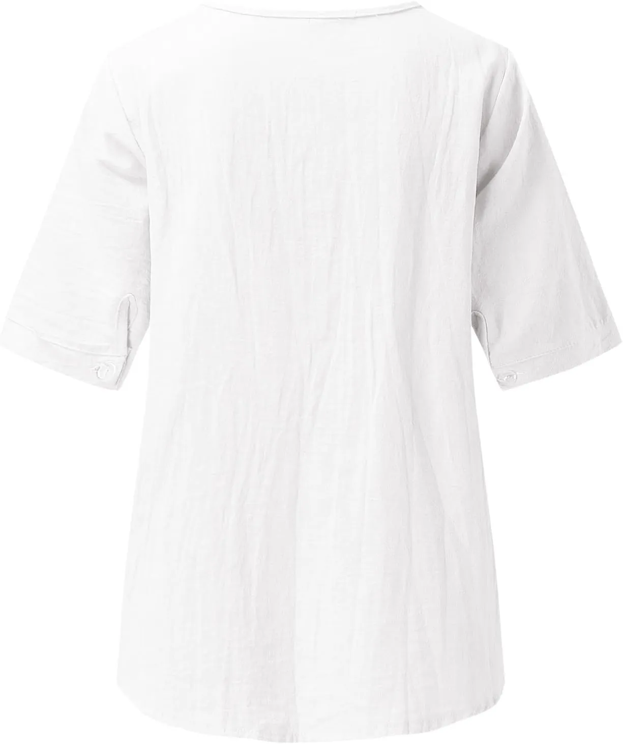 Cotton Shirts for Women Fashion Embroidery Short Sleeve Tops Casual Loose Fit Summer Blouses Comfy Size T-Shirts