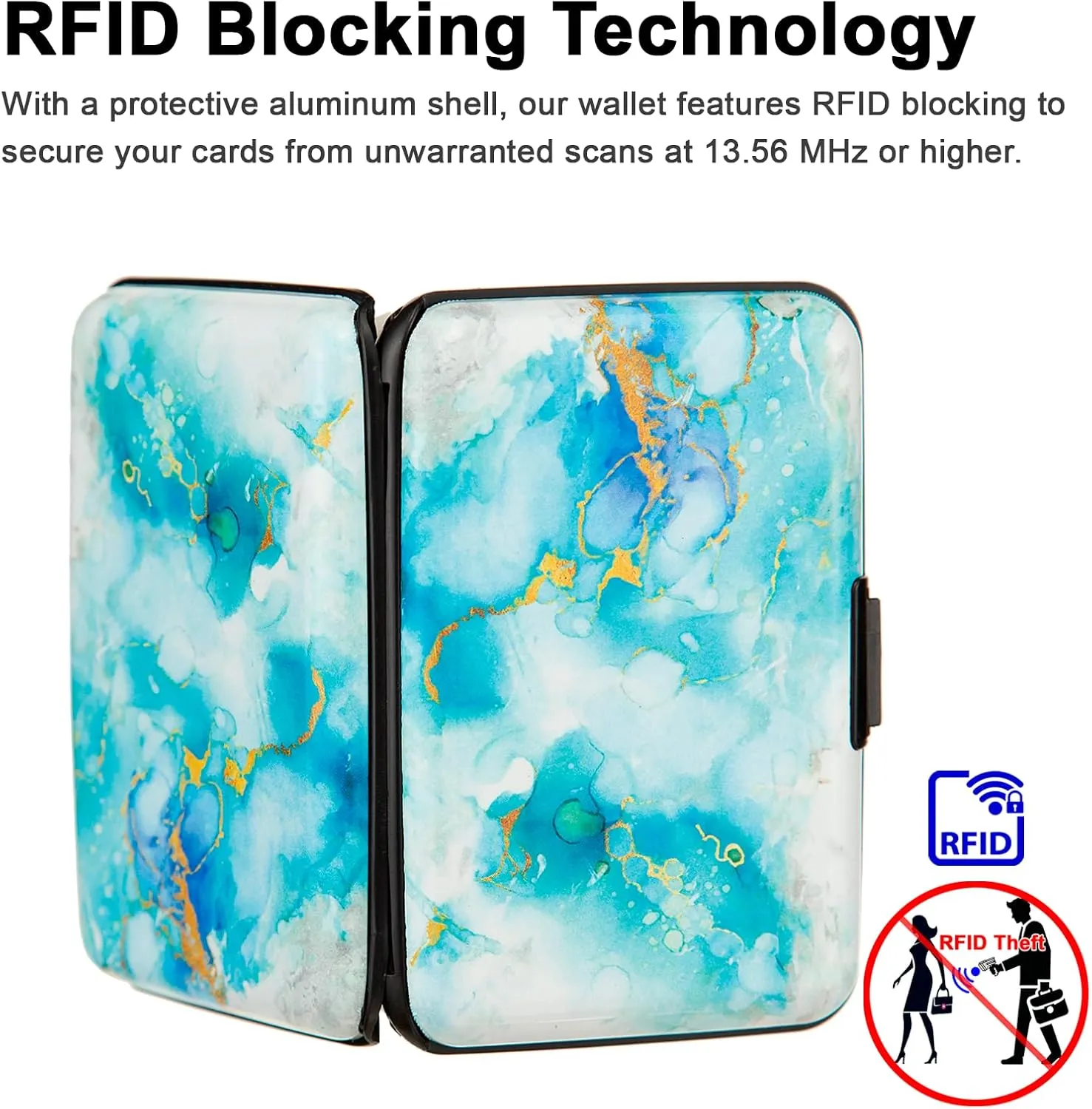 Credit Card Holder Small RFID Blocking Wallet Business Metal Slim Mini Aluminum Hard Case for Women Men