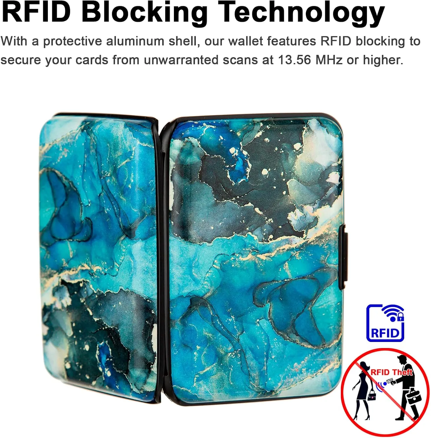 Credit Card Holder Small RFID Blocking Wallet Business Metal Slim Mini Aluminum Hard Case for Women Men