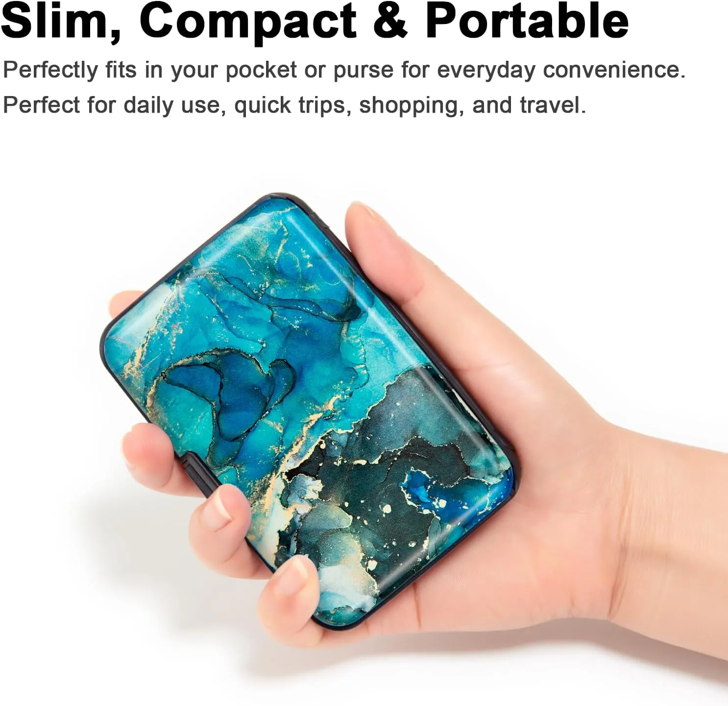 Credit Card Holder Small RFID Blocking Wallet Business Metal Slim Mini Aluminum Hard Case for Women Men