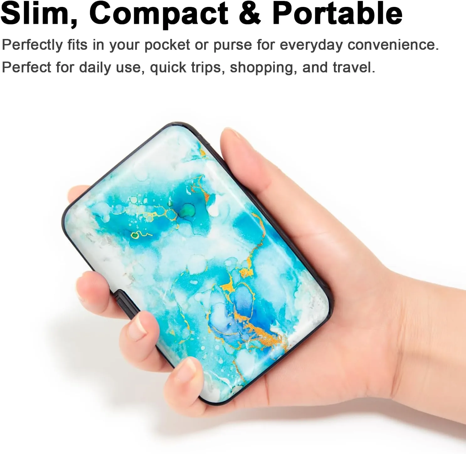 Credit Card Holder Small RFID Blocking Wallet Business Metal Slim Mini Aluminum Hard Case for Women Men