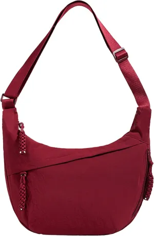 Crescent Shoulder Bag Nylon Crossbody Bag for Women Nylon Hobo Bags Slouchy Sling Purse Dumpling Bags