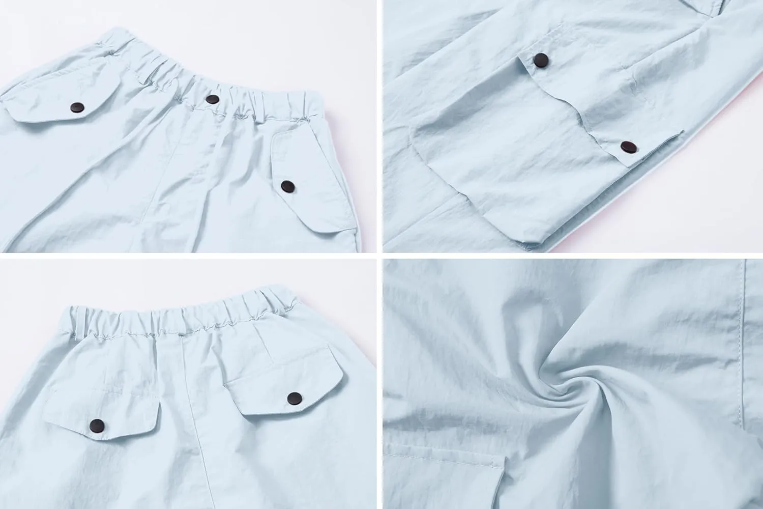 Cromoncent Girls & Womens High Waist Parachute Pants Y2K Waterproof Cargo Trousers with Pockets 6 Years-Women 3XL