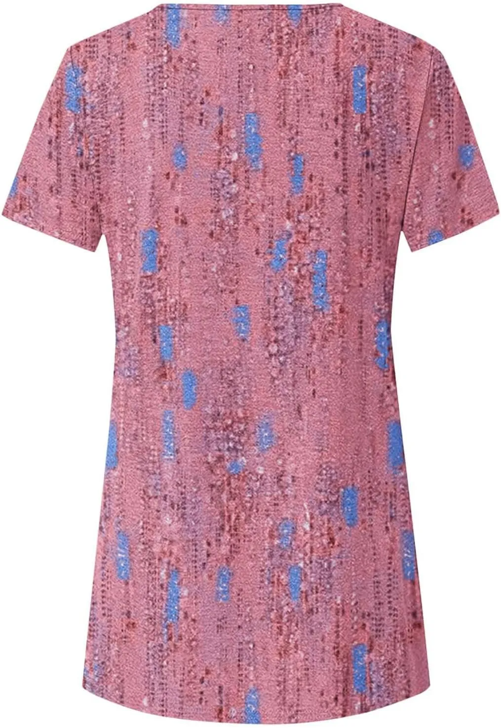 Cute Tops for Women Summer Boho Trendy Short Sleeve Tunic Tops Floral Print Flowy Blouses Fashion Ladies Clothes 2024