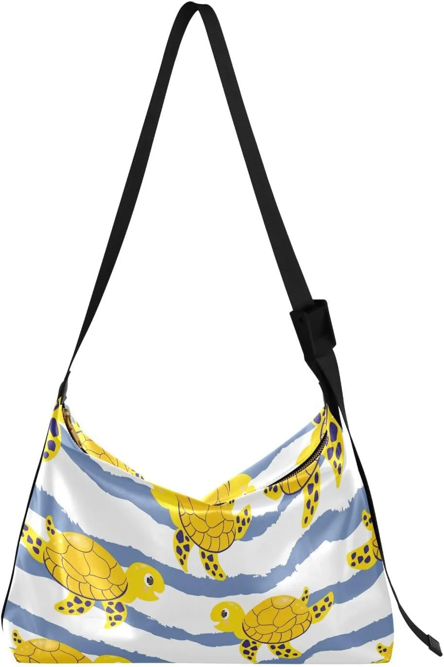 Cute Yellow Turtles Hobo Crossbody Bags for Women Leather Large Shoulder Bag Cross Body Cartoon Trendy Womens Tote Bags Handbag for Travel Shopping