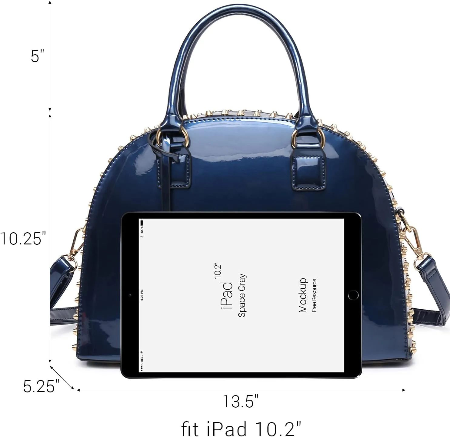 Dasein Women Patent Leather Purses Handbags Dome Satchel Purse Work Tote Structured Shoulder Bag with Long Strap