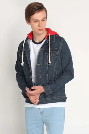 Denim Trucker Jacket With Hood