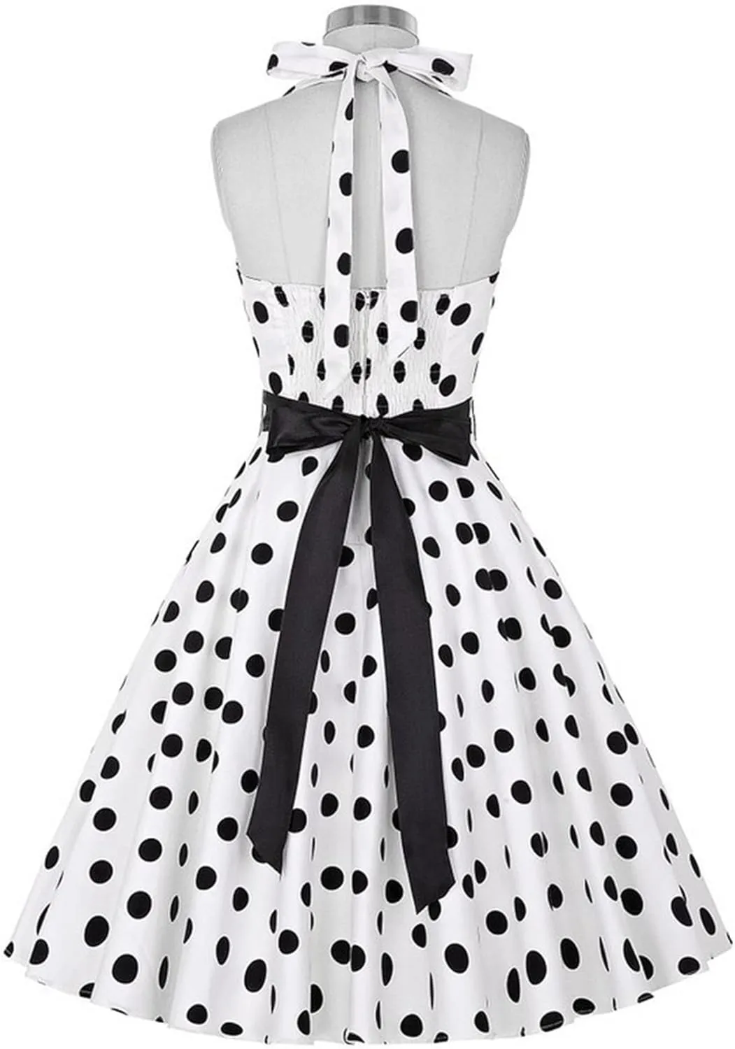 EFOFEI Women's Slim Fit Audrey Hepburn Dress Summer Vintage Sleeveless Dress Festival Party Halter Neck Dress