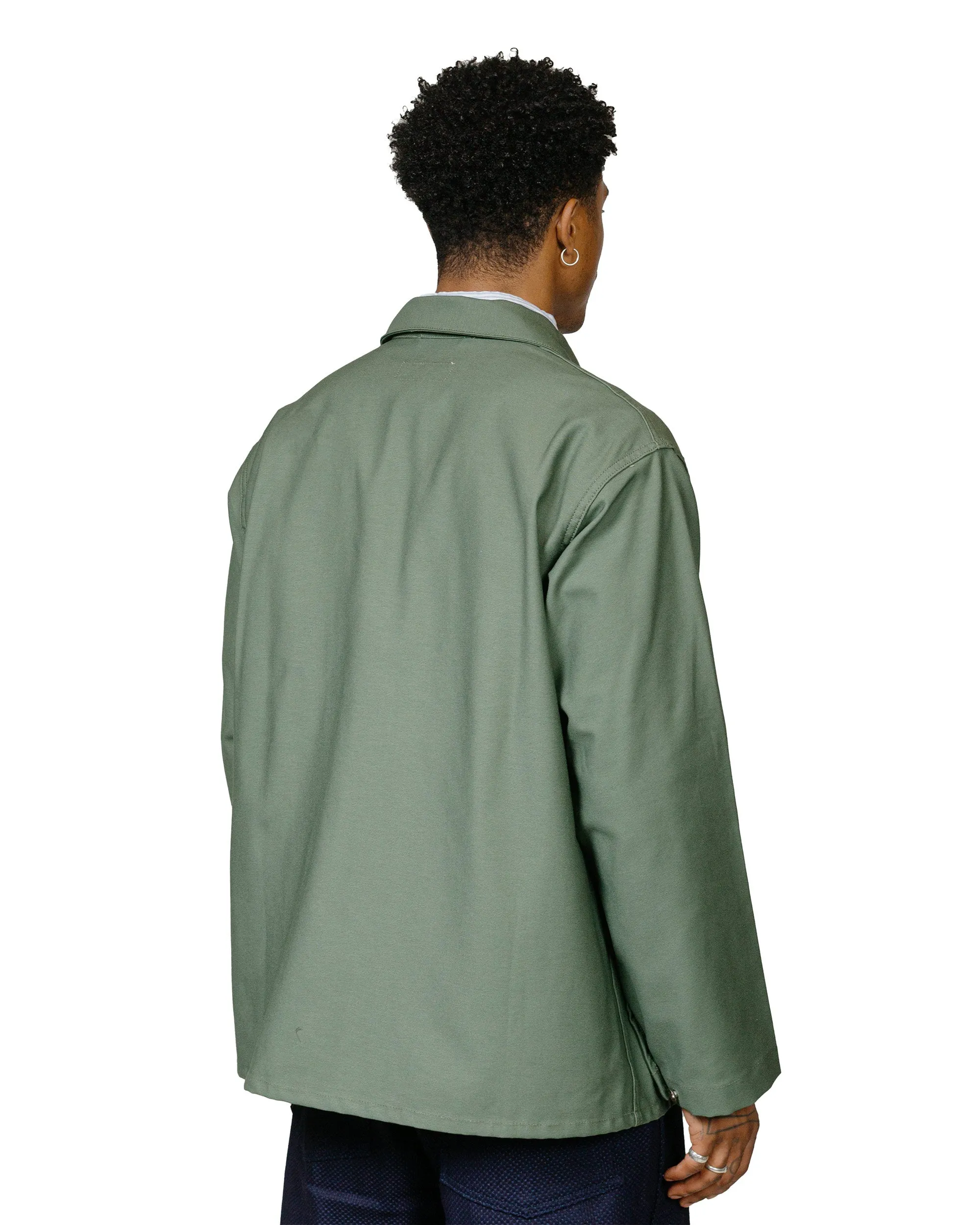 Engineered Garments Workaday Utility Jacket Olive Cotton Reverse Sateen