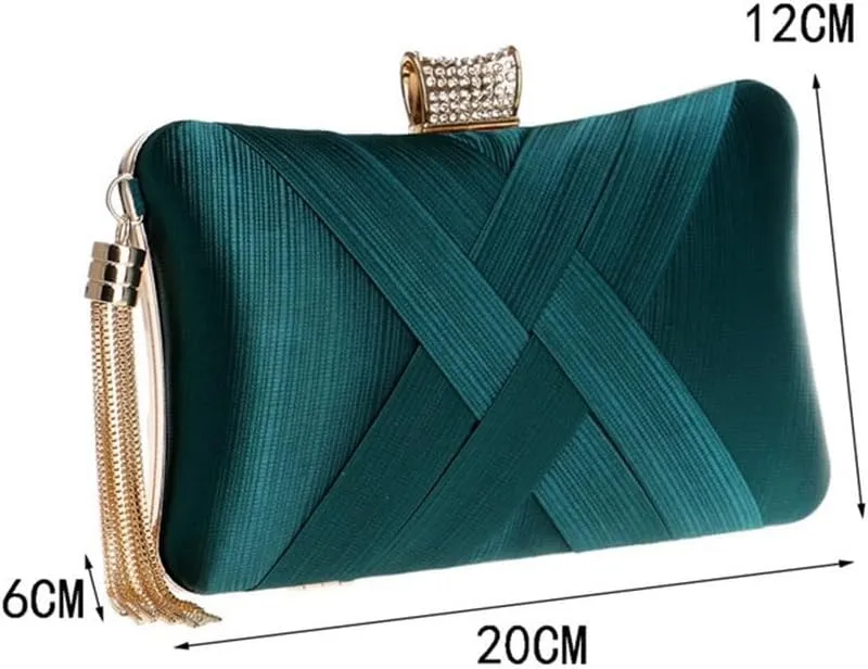 Evening Clutch Ladies Banquet Bag Dress Evening Bag Tassel Evening Bag for Wedding, Party, Prom(Purple)