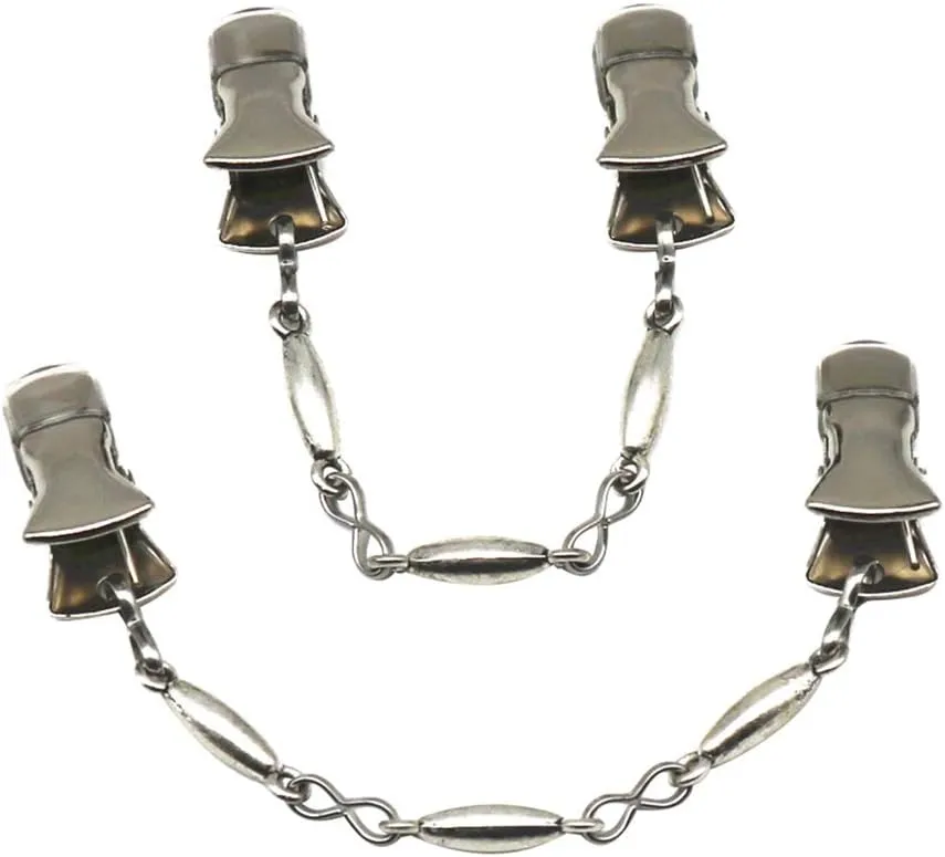 Ever Cute Drizzle Sweater Clip Chain Shawl Pin Cape Cloak Clasp Cardigan Guard Clamps-Two Pieces