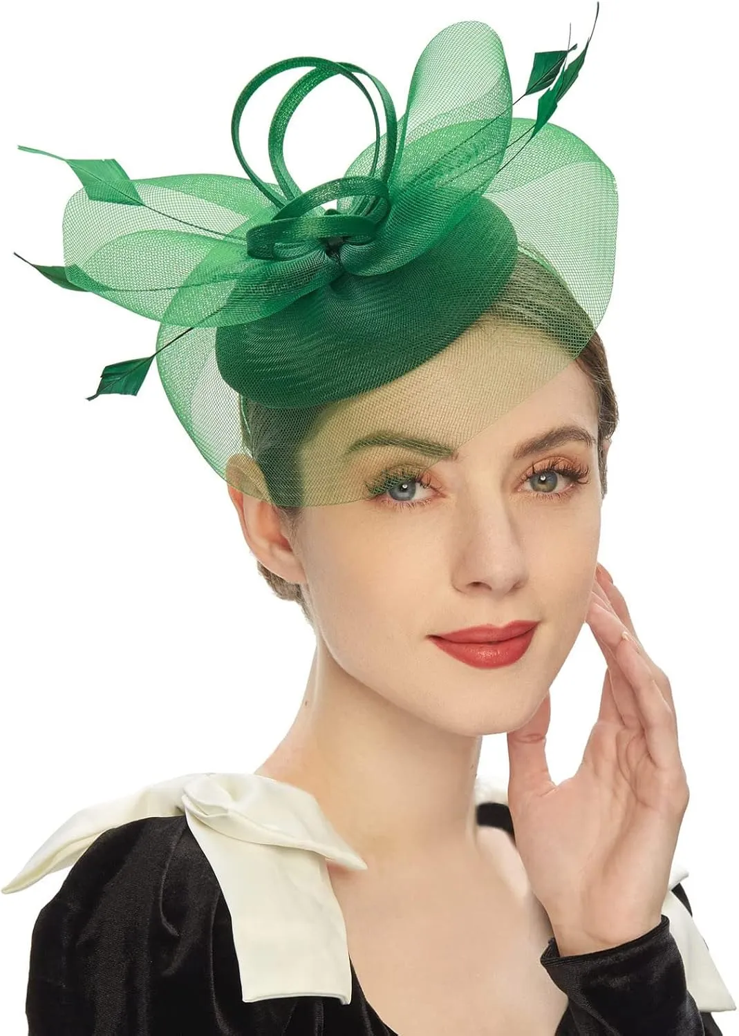 Fascinator for Women Derby Tea Party Casual Feather Headband Trendy 1920s Flapper Hair Clip Fascinators Headpiece