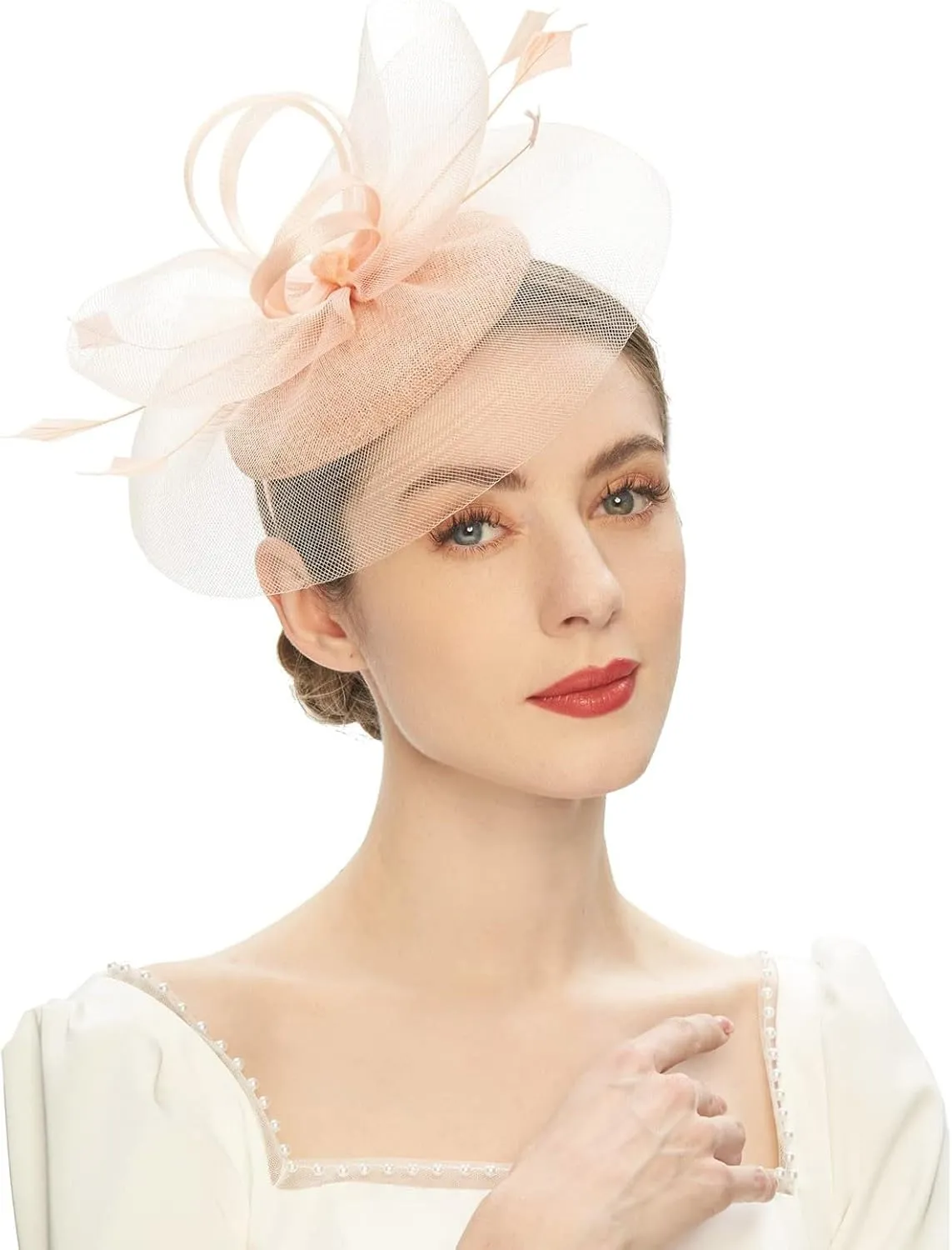 Fascinator for Women Derby Tea Party Casual Feather Headband Trendy 1920s Flapper Hair Clip Fascinators Headpiece