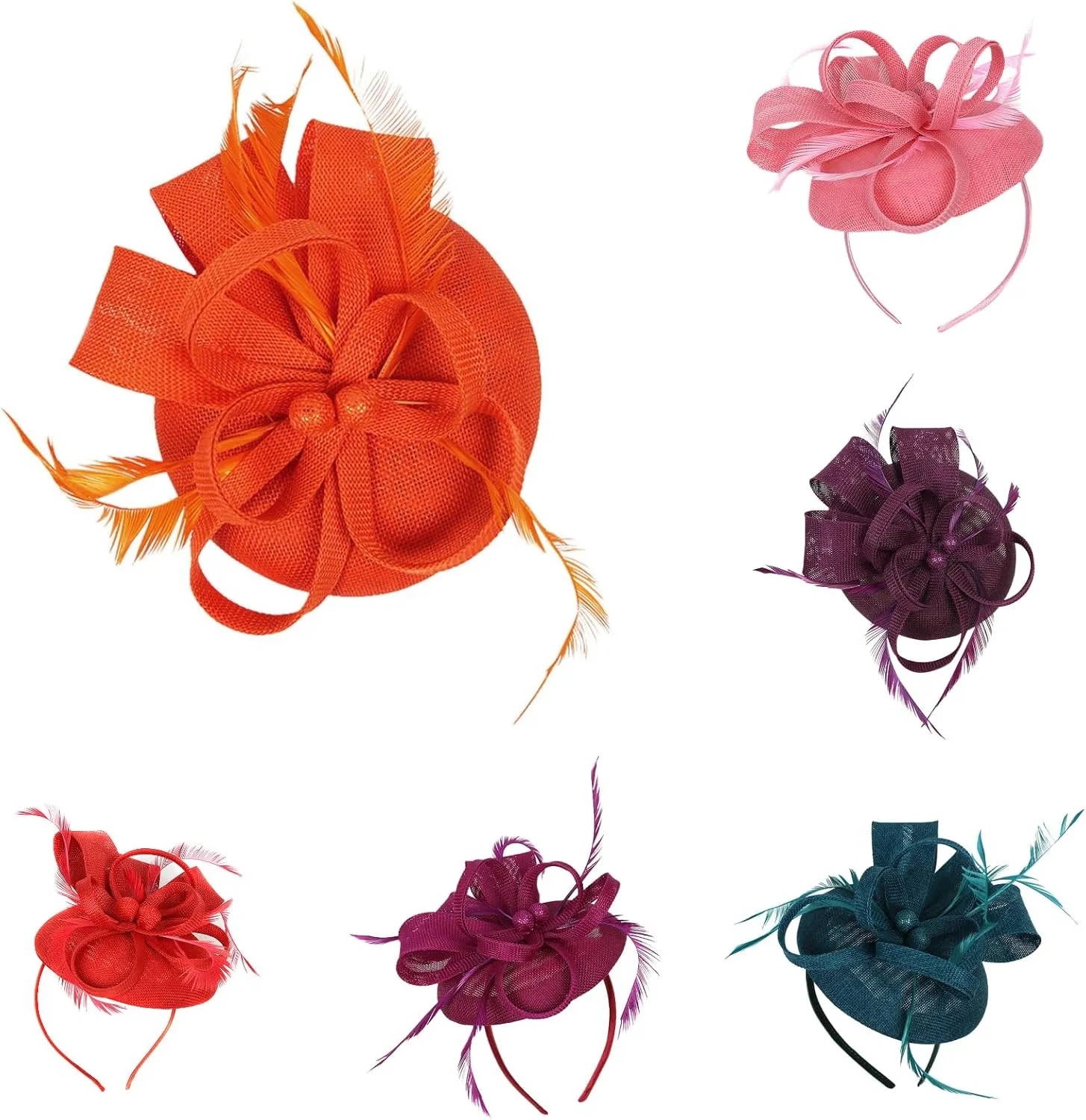 Fascinators Hats for Women Hats Tea Party Hats Flower Wedding Church Headband Hair Clip Girls (Purple, One Size)