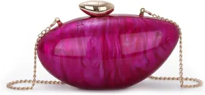 Fecialy Shell Shape Acrylic Clutch Metallic Marble Evening Evening Bag for Women Glitter Handbag for Wedding Cocktail Party