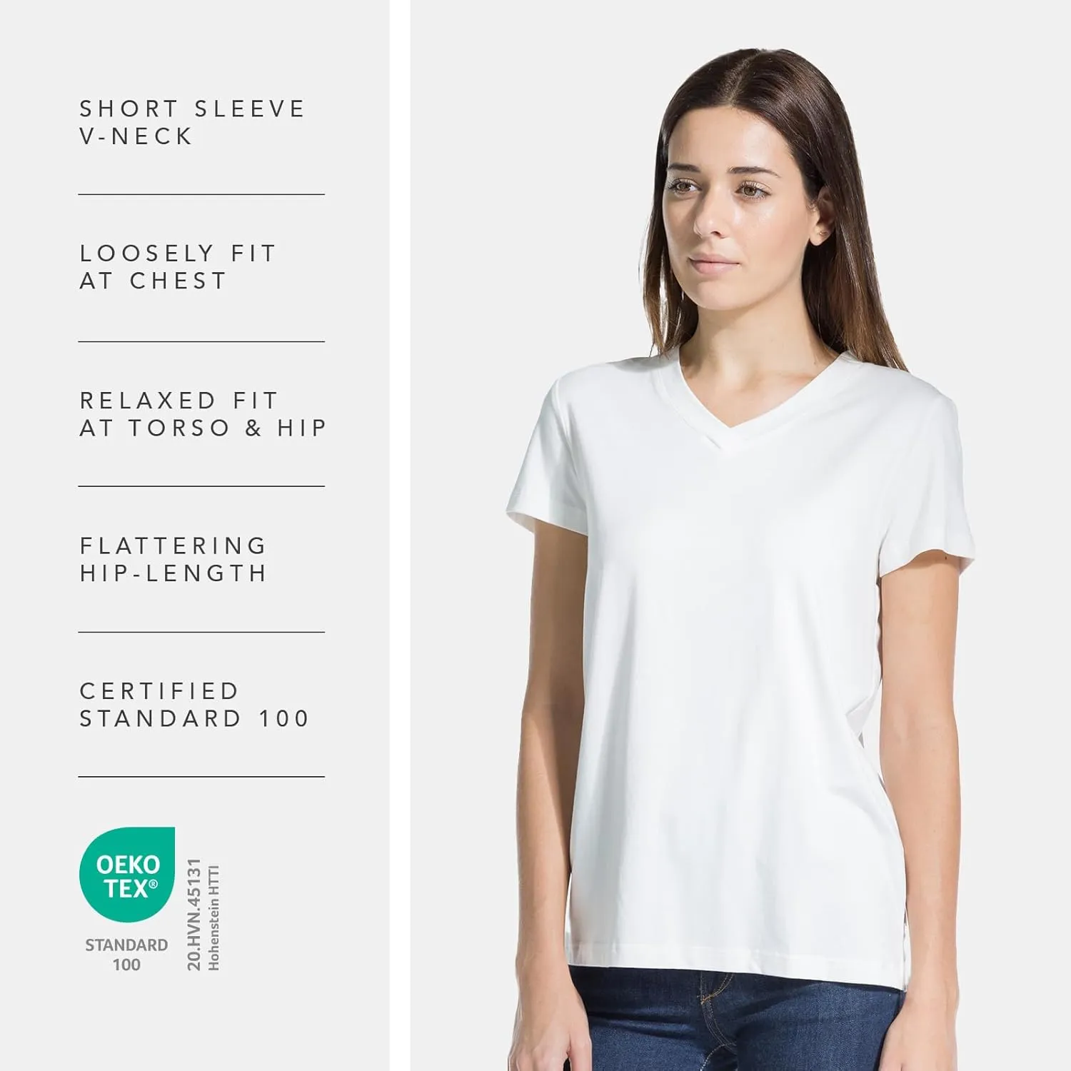 Fishers Finery Women's Ecofabric Short Sleeve V-Neck Tee; Relaxed Fit