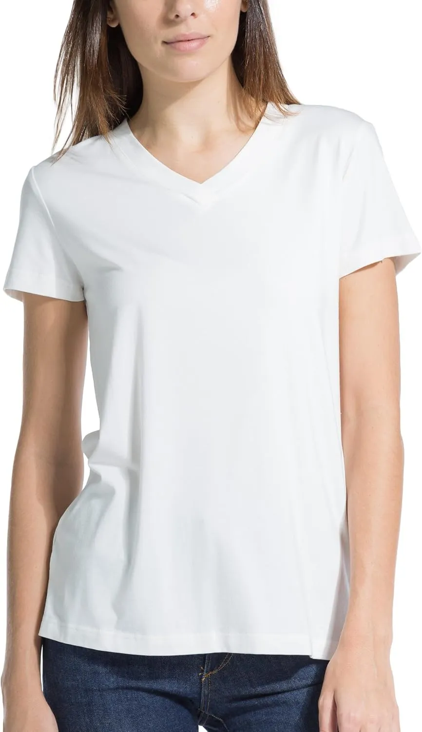 Fishers Finery Women's Ecofabric Short Sleeve V-Neck Tee; Relaxed Fit