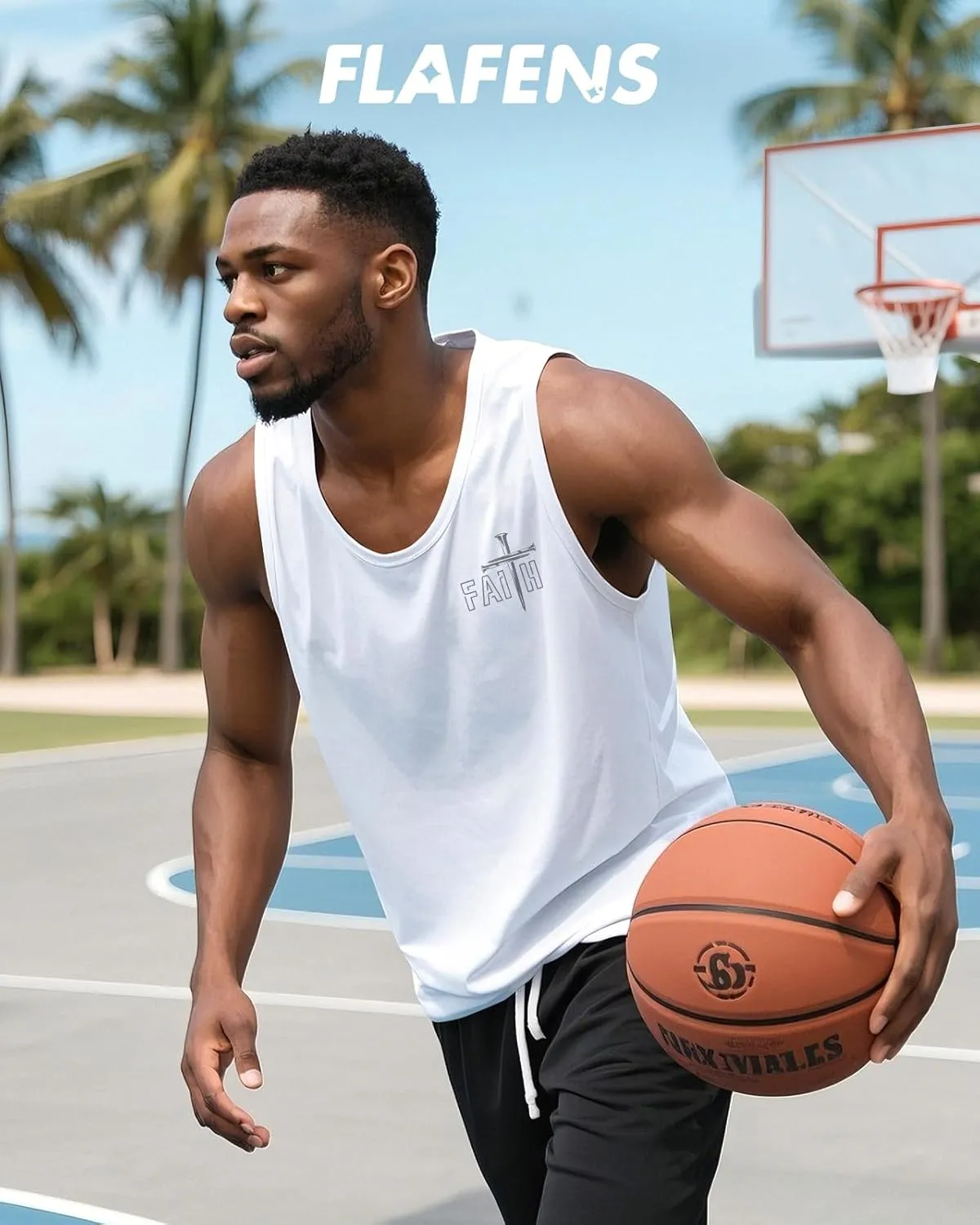 Flafens Tank Tops Men Summer - Sleeveless Shirts Workout Gym Cotton Tank Shirts Graphic Loose Fit Running Sports Casual