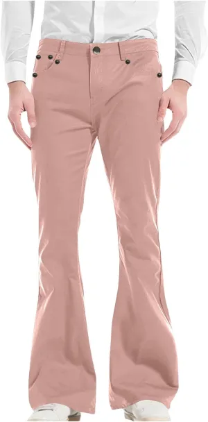 Flare Pants for Men Relaxed Fit Durable Comfortable Classic Stylish Dailywear Casual Travel Versatile Elegant