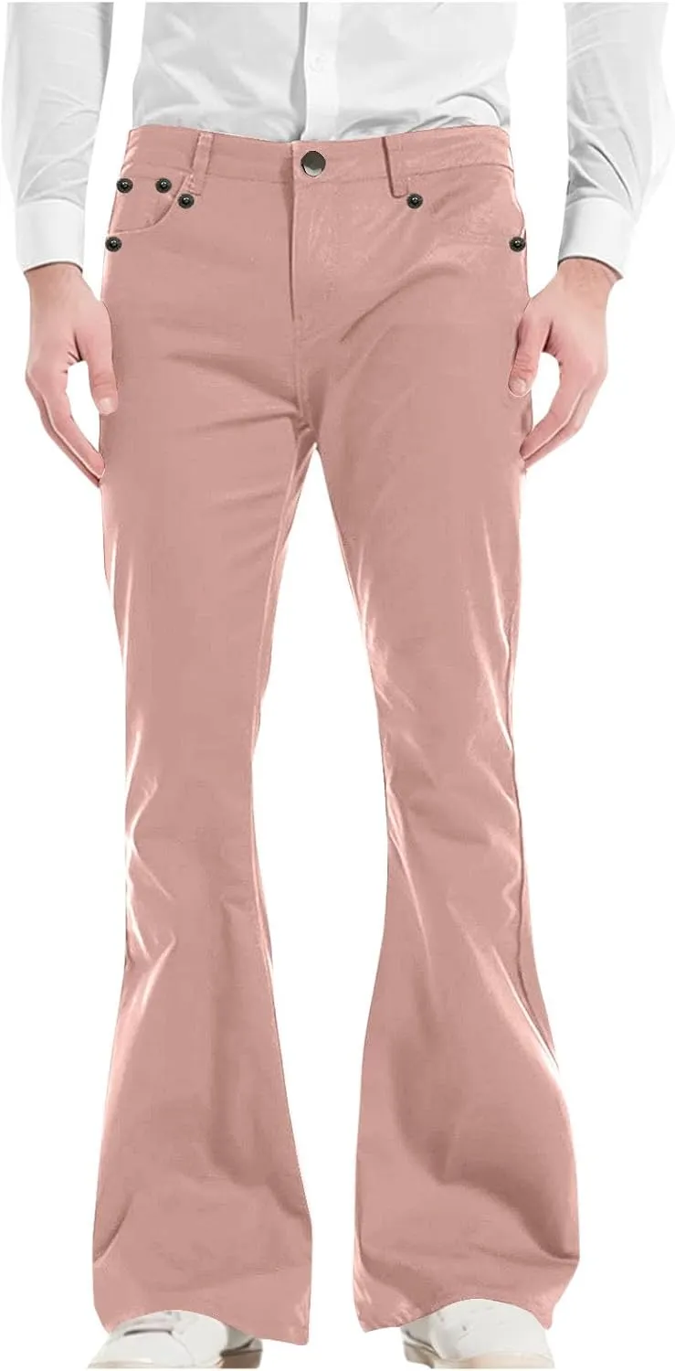 Flare Pants for Men Relaxed Fit Durable Comfortable Classic Stylish Dailywear Casual Travel Versatile Elegant