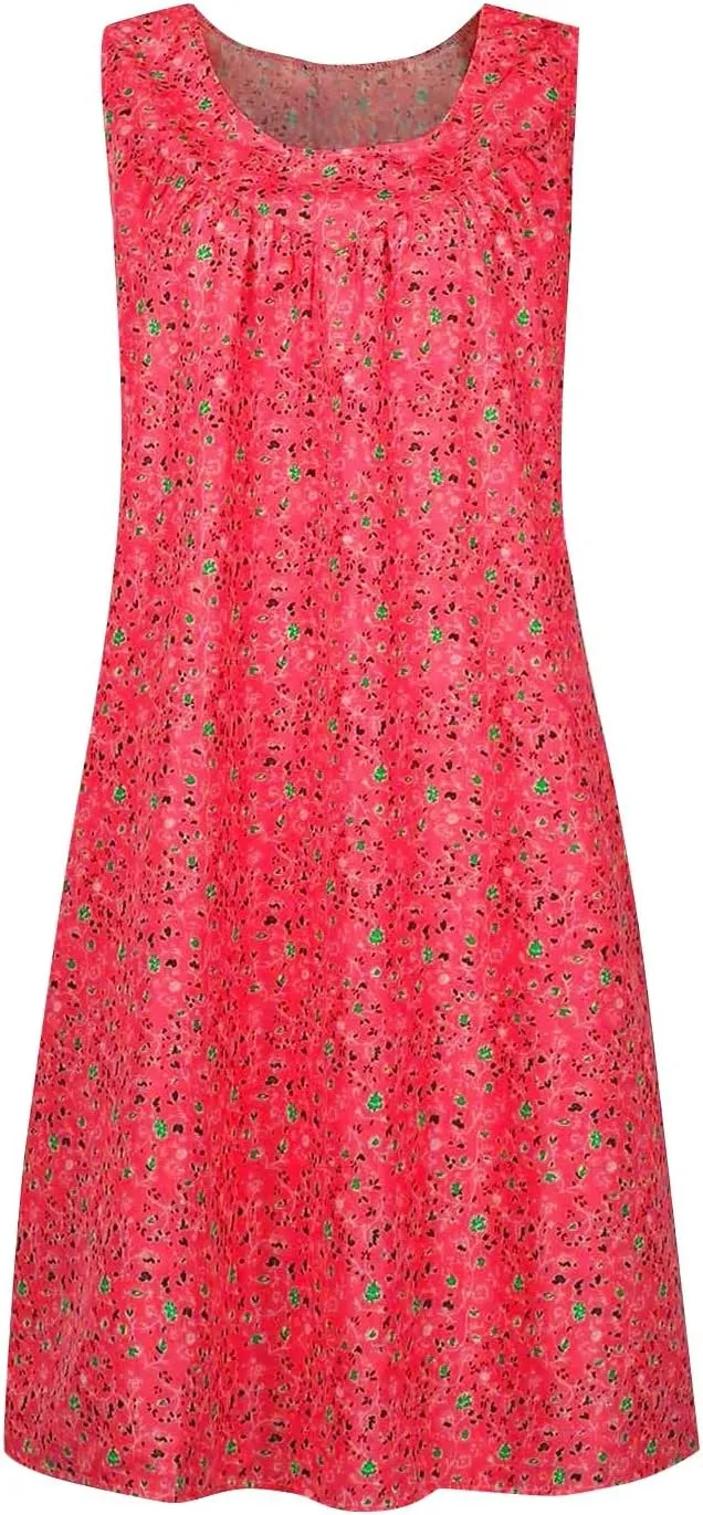 Flowy Dresses for Women Summer Tank Dress Sun Dresses Sleeveless Ruched Mini Dress Vintage Floral Dress with Pockets