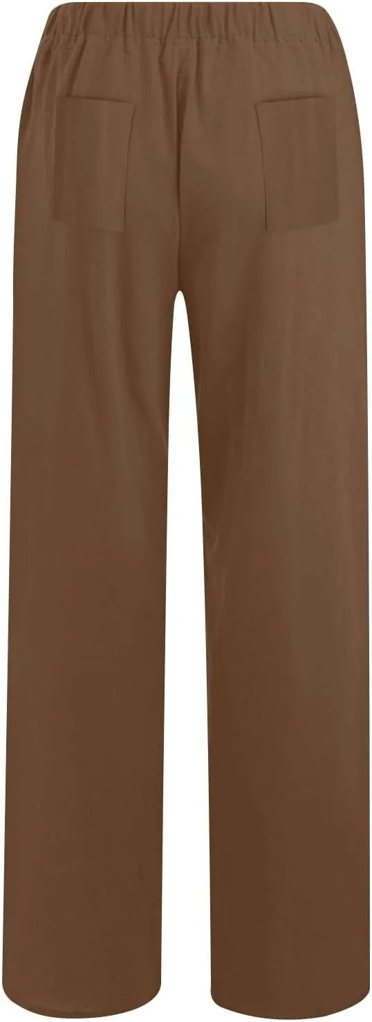 Flowy Pants for Women Comfy Wide Leg Pants High Waisted Loose Summer Pants Loose Boho Pants Soft Casual Beach Pants