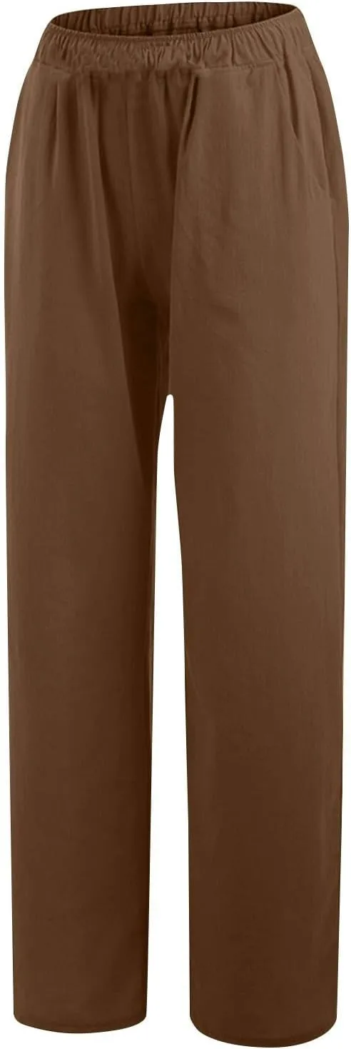 Flowy Pants for Women Comfy Wide Leg Pants High Waisted Loose Summer Pants Loose Boho Pants Soft Casual Beach Pants