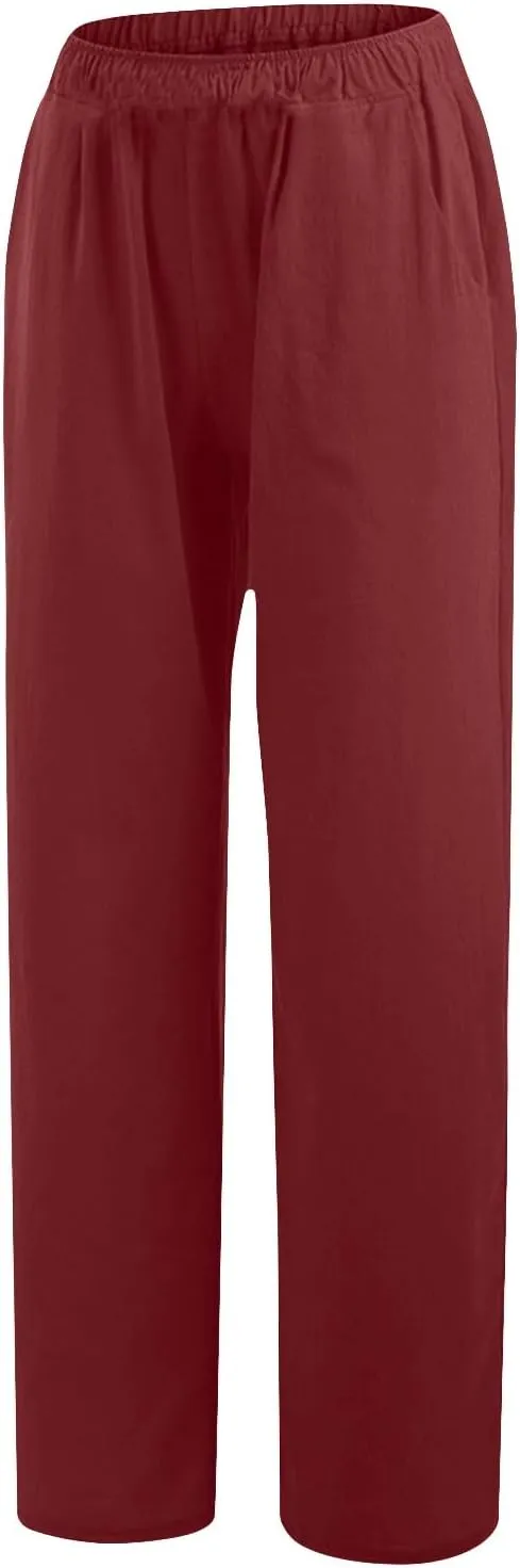 Flowy Pants for Women Comfy Wide Leg Pants High Waisted Loose Summer Pants Loose Boho Pants Soft Casual Beach Pants
