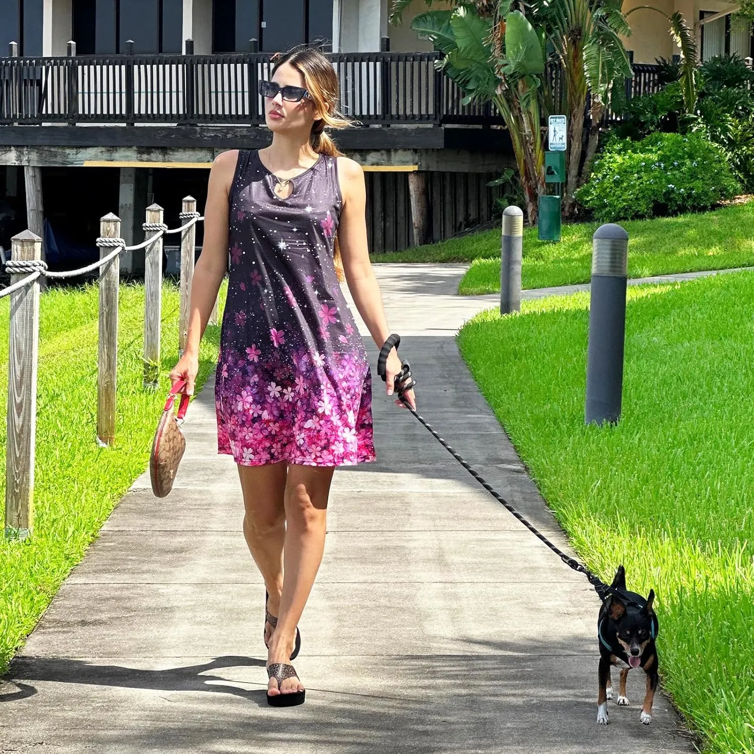 Gesaofa Sun Dresses for Women 2024, Hollow Out O-Neck Sleeveless Dresses Casual Boho Summer Dresses A Line Beach Dresses