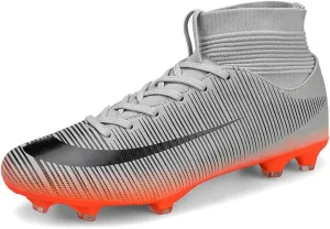 GEXECEUSS Mens High-Top Football Boots for Soccer Matches: Non-Slip Football Shoes for Team Sports - Youth Turf Soccer Sneakers